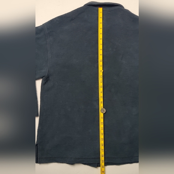 Soft Surroundings Jacket Shacket Women Large Shell Buttons Shirt Jacket Navy - Picture 7 of 8